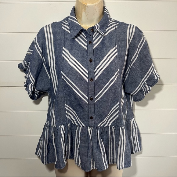 Maeve by Anthropologie Allison Flounced Buttondown - Picture 11 of 11